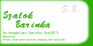 szalok barinka business card